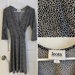 A line faux wrap midi dress by Leota
